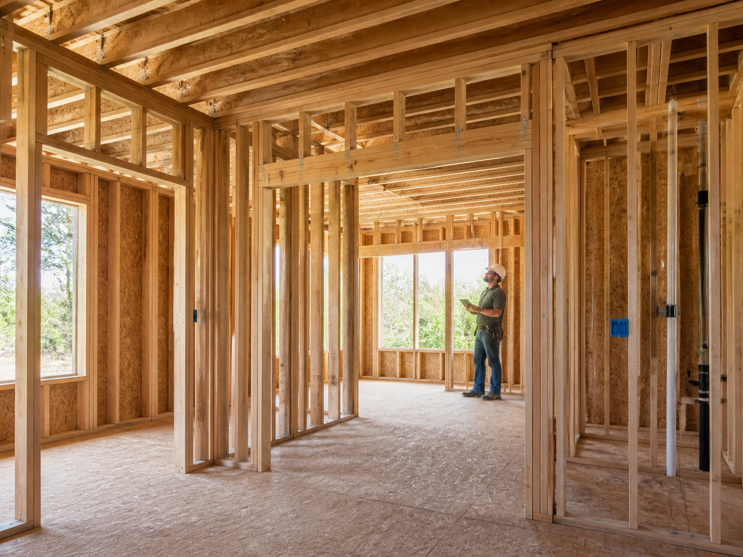 Completed framing ready for inspection