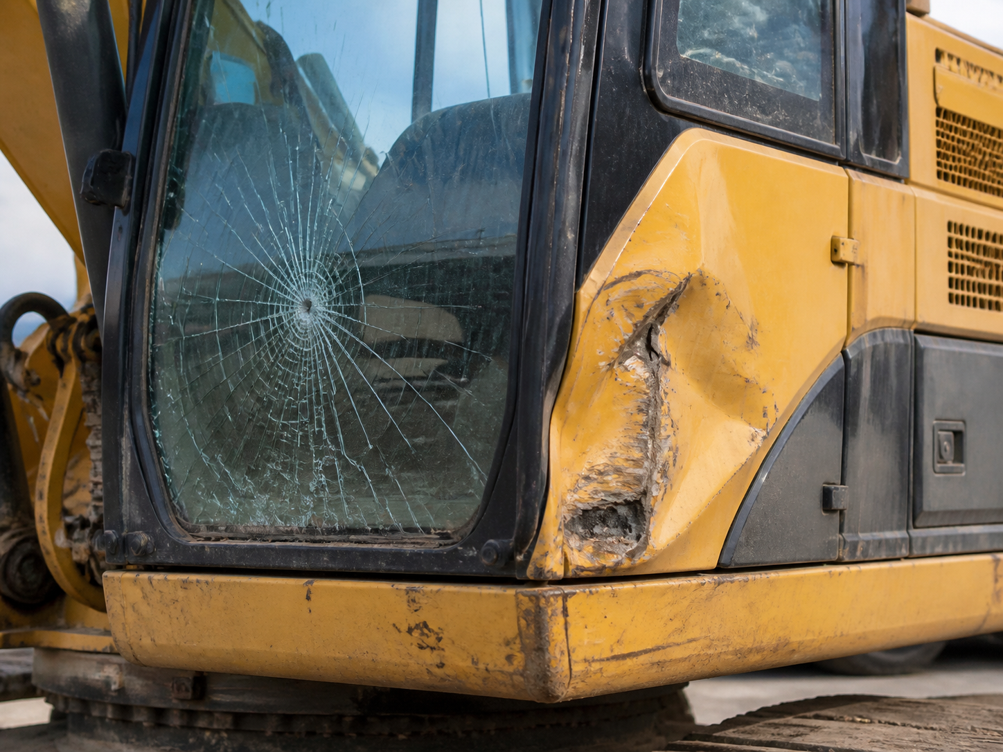 Equipment damage documented in close-up detail
