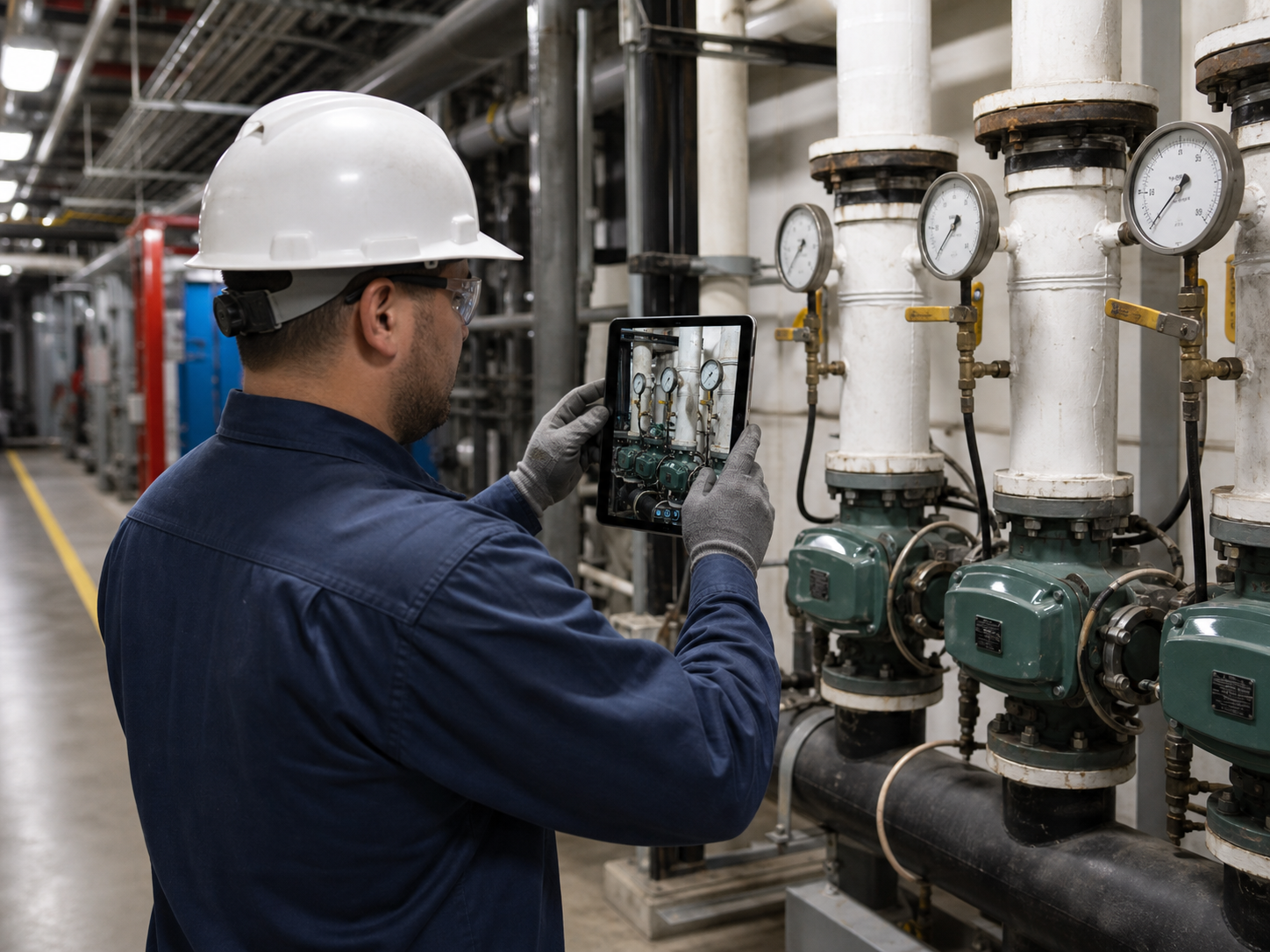 Technician performing a documented preventive maintenance walk