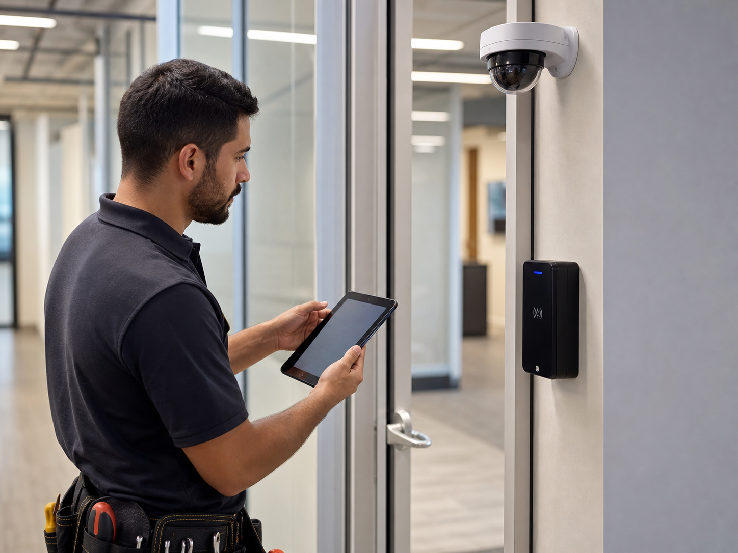 Security camera installation verified during commissioning